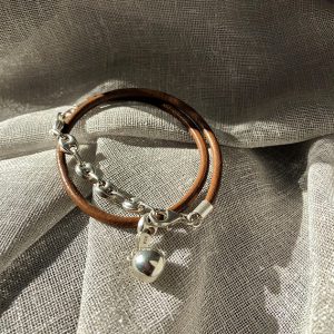 Zincirli Deri Bileklik